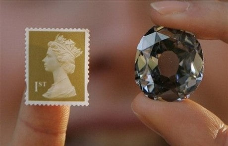 The Wittelbach diamond next to a first class stamp