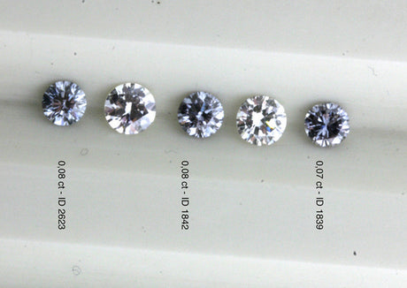 Three blue and two white diamond