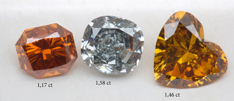 3 Fancy color diamonds