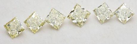 6 Yellow square diamonds