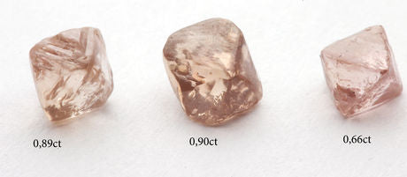 3 Pink rough diamonds