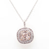 Pink Cushion Diamond Pendant