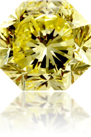 Natural Yellow Diamond Octagon 1.84 ct Polished