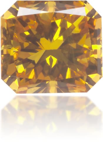 Natural Orange Diamond Square 0.32 ct Polished