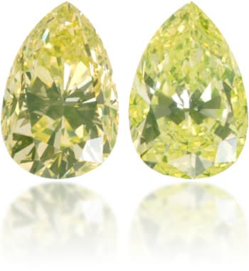 Natural Yellow Diamond Pear Shape 0.59 ct set