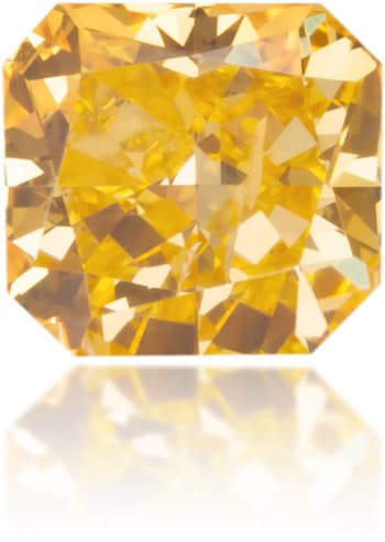 Natural Orange Diamond Square 0.27 ct Polished