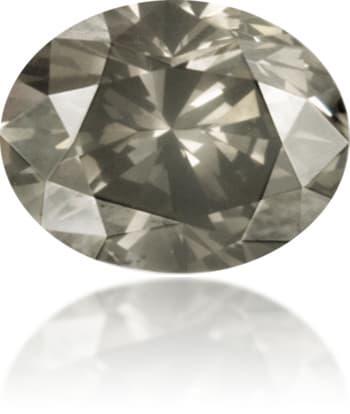Natural Gray Diamond Oval 0.48 ct Polished