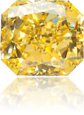 Natural Yellow Diamond Rectangle 1.38 ct Polished