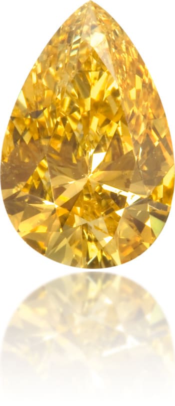Natural Orange Diamond Pear Shape 0.93 ct Polished