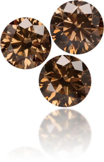 Natural Brown Diamond Round 1.71 ct set