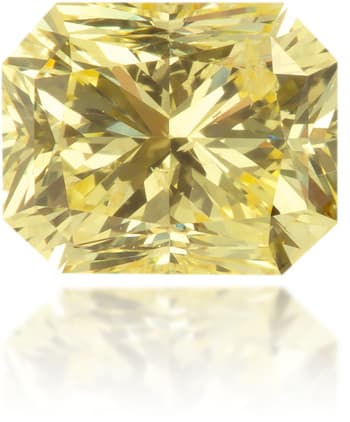 Natural Yellow Diamond Rectangle 0.68 ct Polished