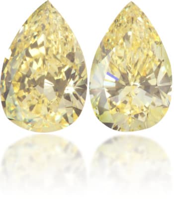 Natural Yellow Diamond Pear Shape 1.15 ct set