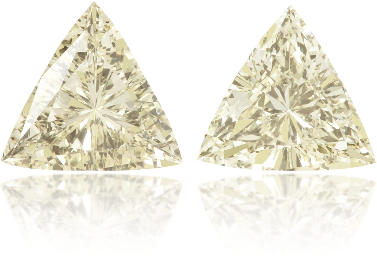 Natural Yellow Diamond Triangle 0.44 ct set