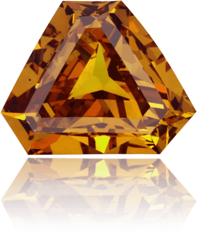 Natural Orange Diamond Triangle 1.04 ct Polished