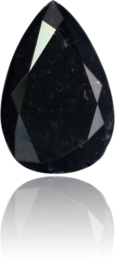 Natural Black Diamond Pear Shape 4.45 ct Polished