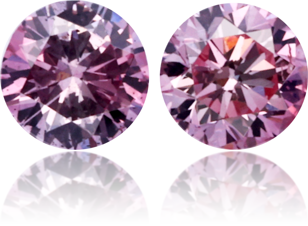 Natural Purple Diamond Round 0.23 ct set