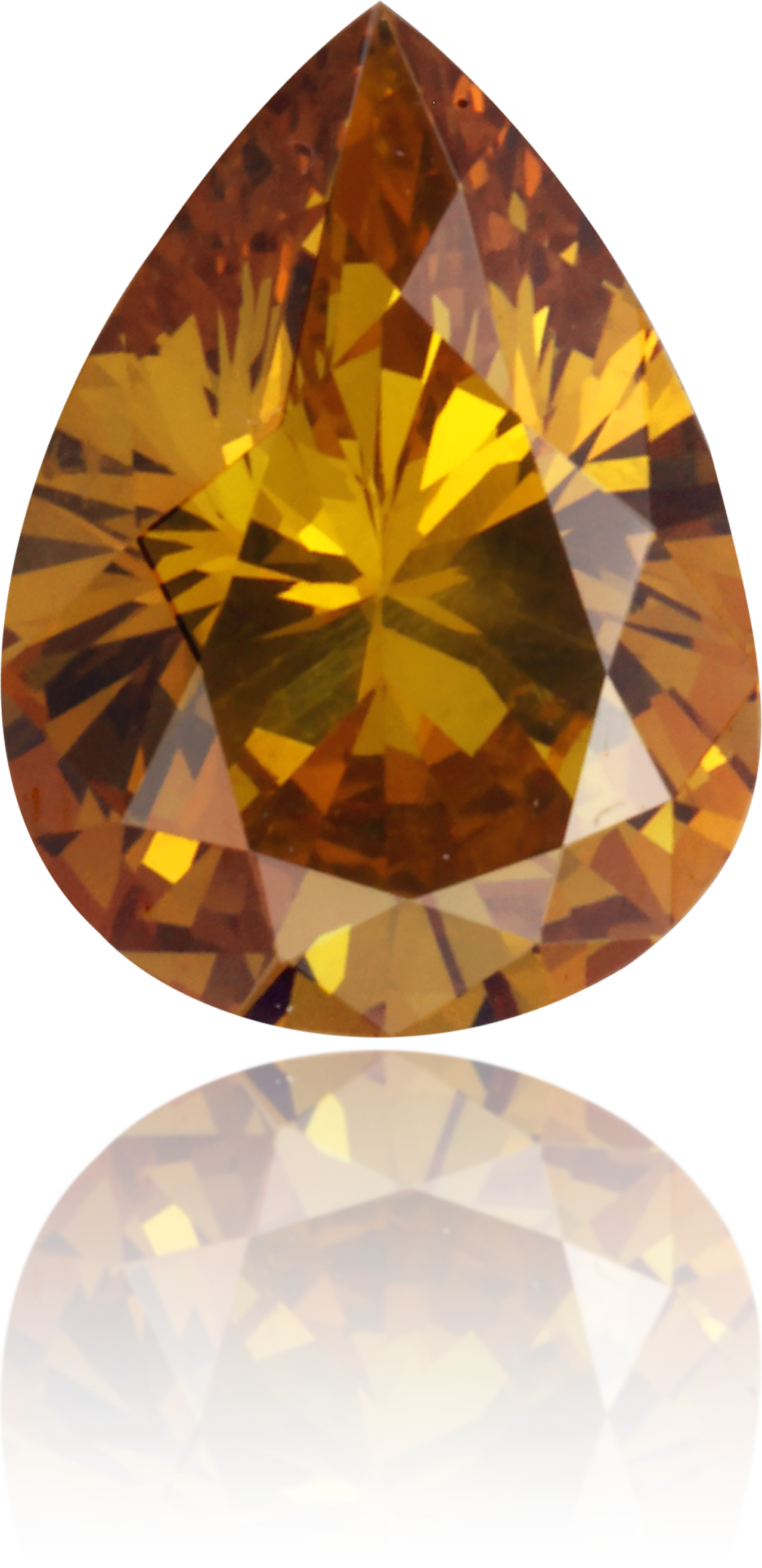 Natural Orange Diamond Pear Shape 0.55 ct Polished