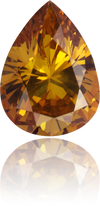 Natural Orange Diamond Pear Shape 0.55 ct Polished