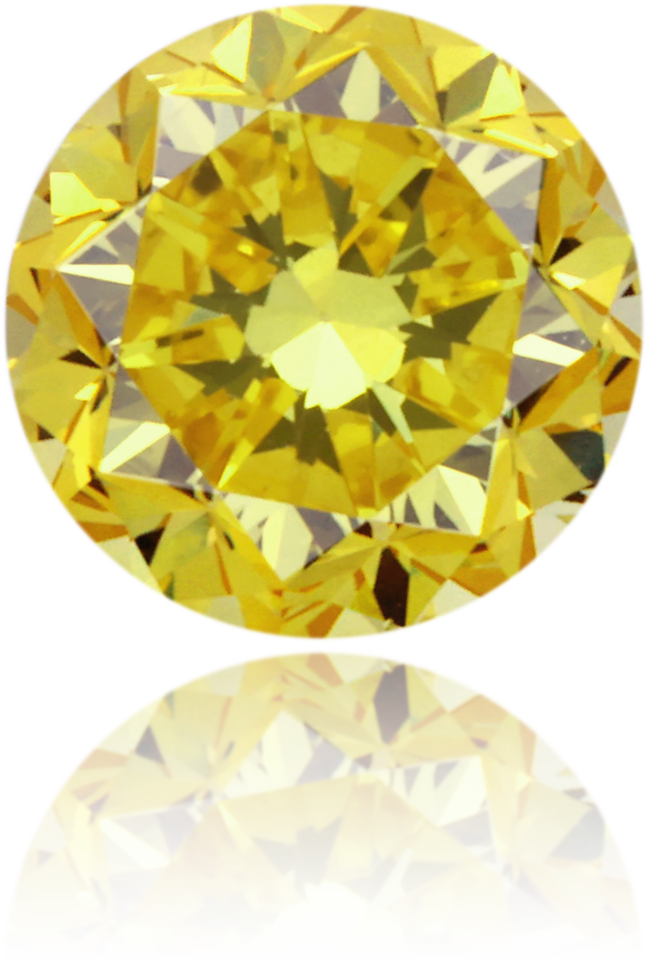 Natural Yellow Diamond Round 0.53 ct Polished