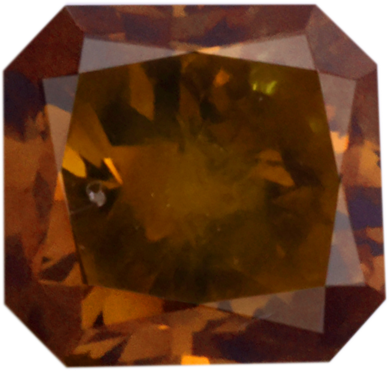 Natural Orange Diamond Rectangle 1.09 ct Polished