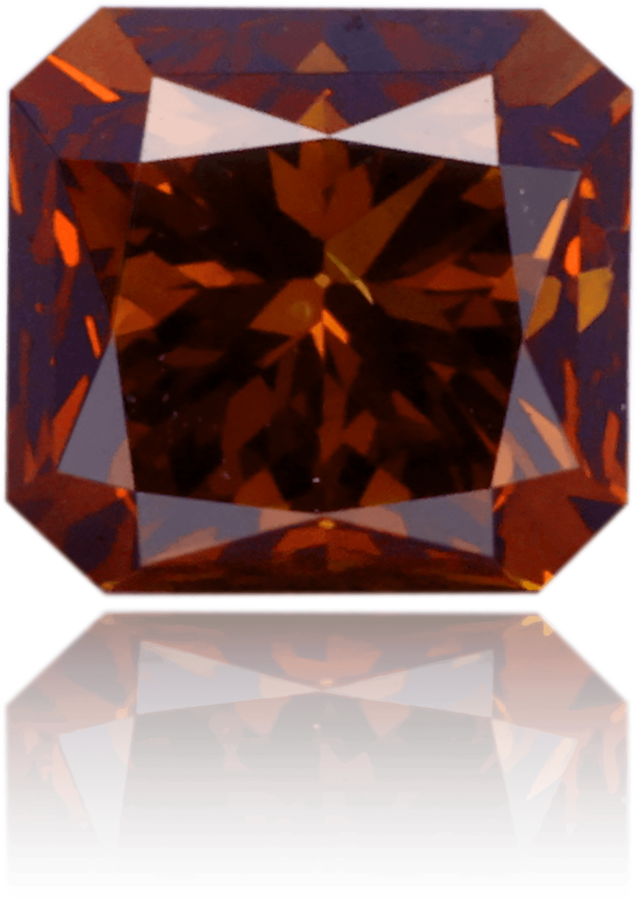 Natural Orange Diamond Rectangle 1.07 ct Polished
