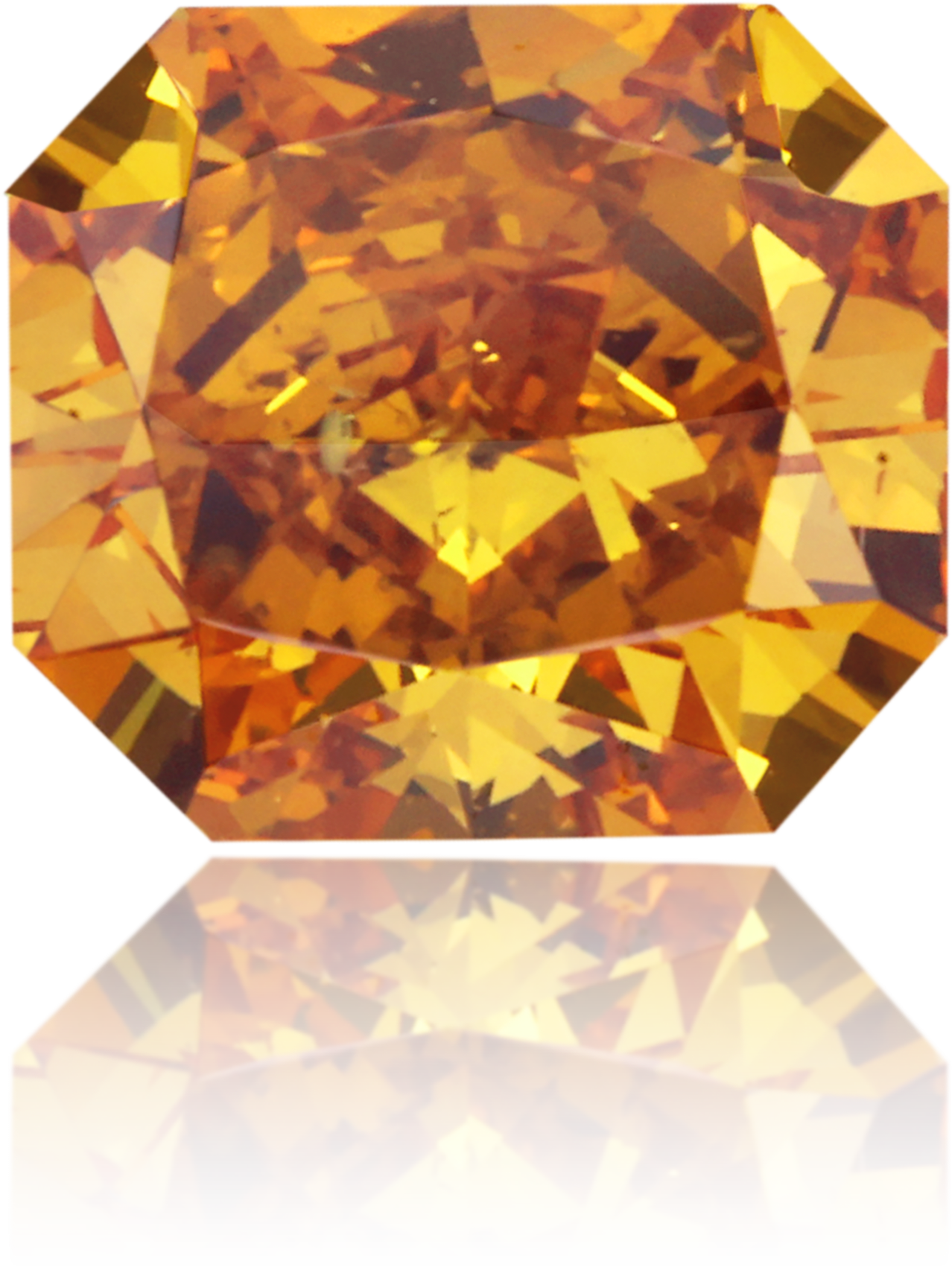 Natural Orange Diamond Rectangle 1.43 ct Polished