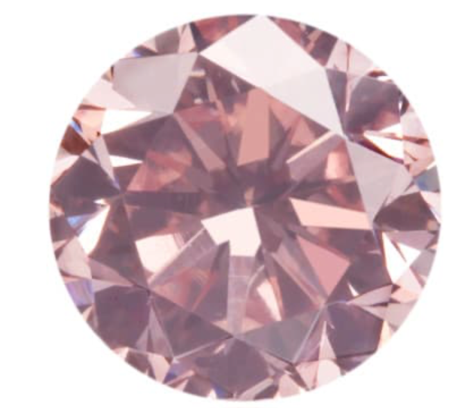 Round cut Fancy Brownish Orangy Pink diamond from Argyle, Australia with GIA report