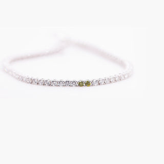 Yellow, Cognac, Olive and Colorless Diamonds Tennis Bracelet