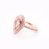 Rose Pear Diamond Ring with Pave of Pink Diamonds