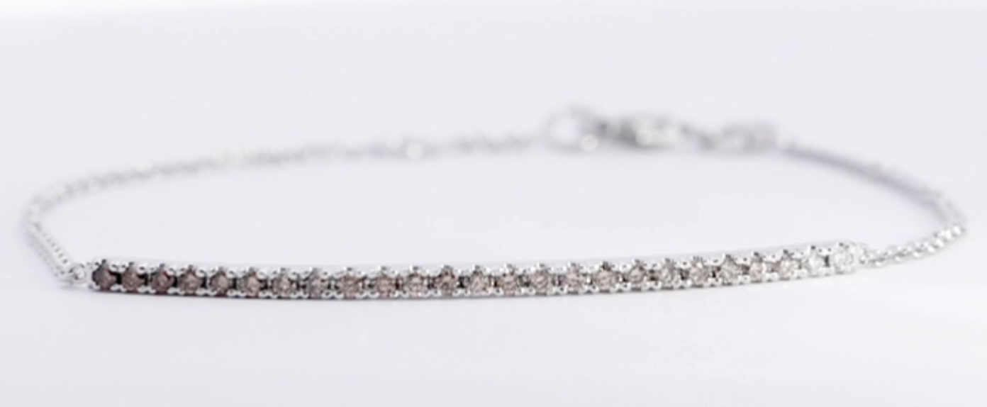 Bespoke bracelet made with natural color melee diamonds