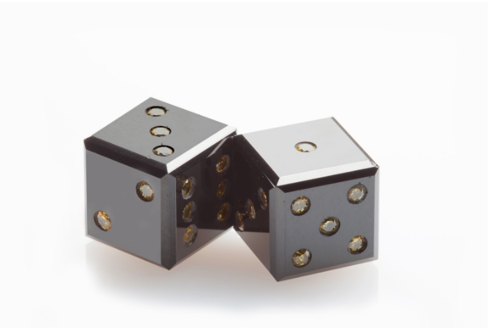 Black and Yellow Diamonds Dice 