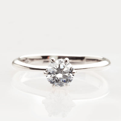 White Diamond Six Prong Ring