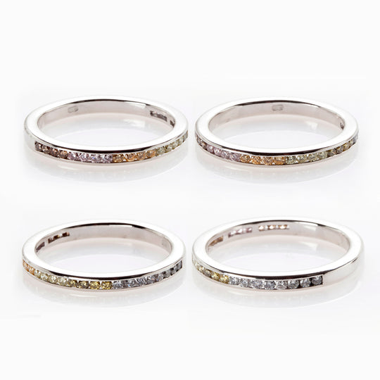 Rainbow channel set ring