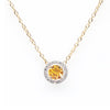 Orange Diamond Pendant with Halo