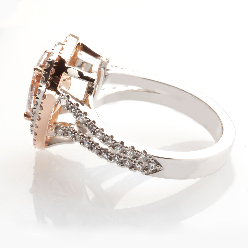 Pink Pear Diamond Ring