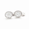 Oval White Diamond Earrings