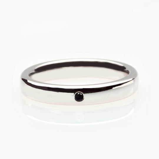 Small Round Black Diamond Wedding Ring