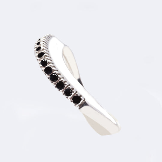 Black Diamond Half Band Wedding Ring