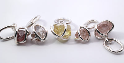 Multicolored Rough Diamond Pendants