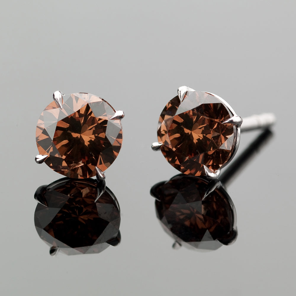 Chocolate brown diamond earrings Clearance
