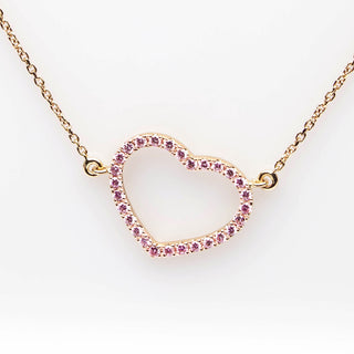 Yellow Diamonds Heart Necklace