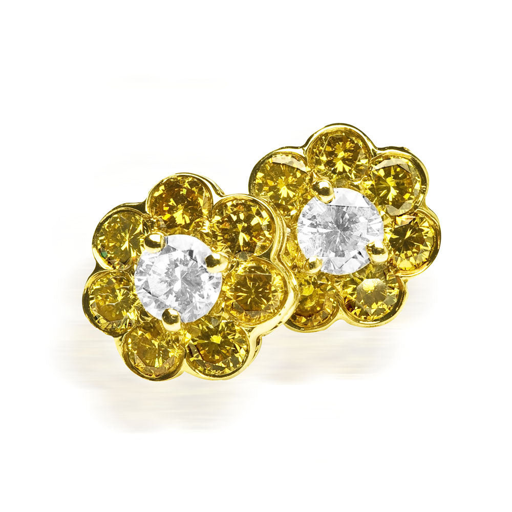 Flower Shaped Diamond Studs