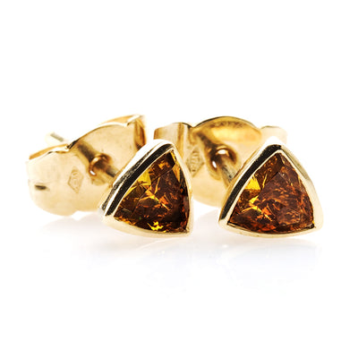 Cognac Trillion Diamond Earrings