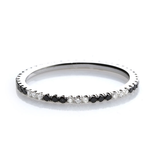 Mixed Black and White Diamond Eternity Ring