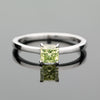 Princess Cut Lime Diamond Solitaire Ring