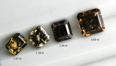 Four Square shape brown diamonds, all different shades of brown