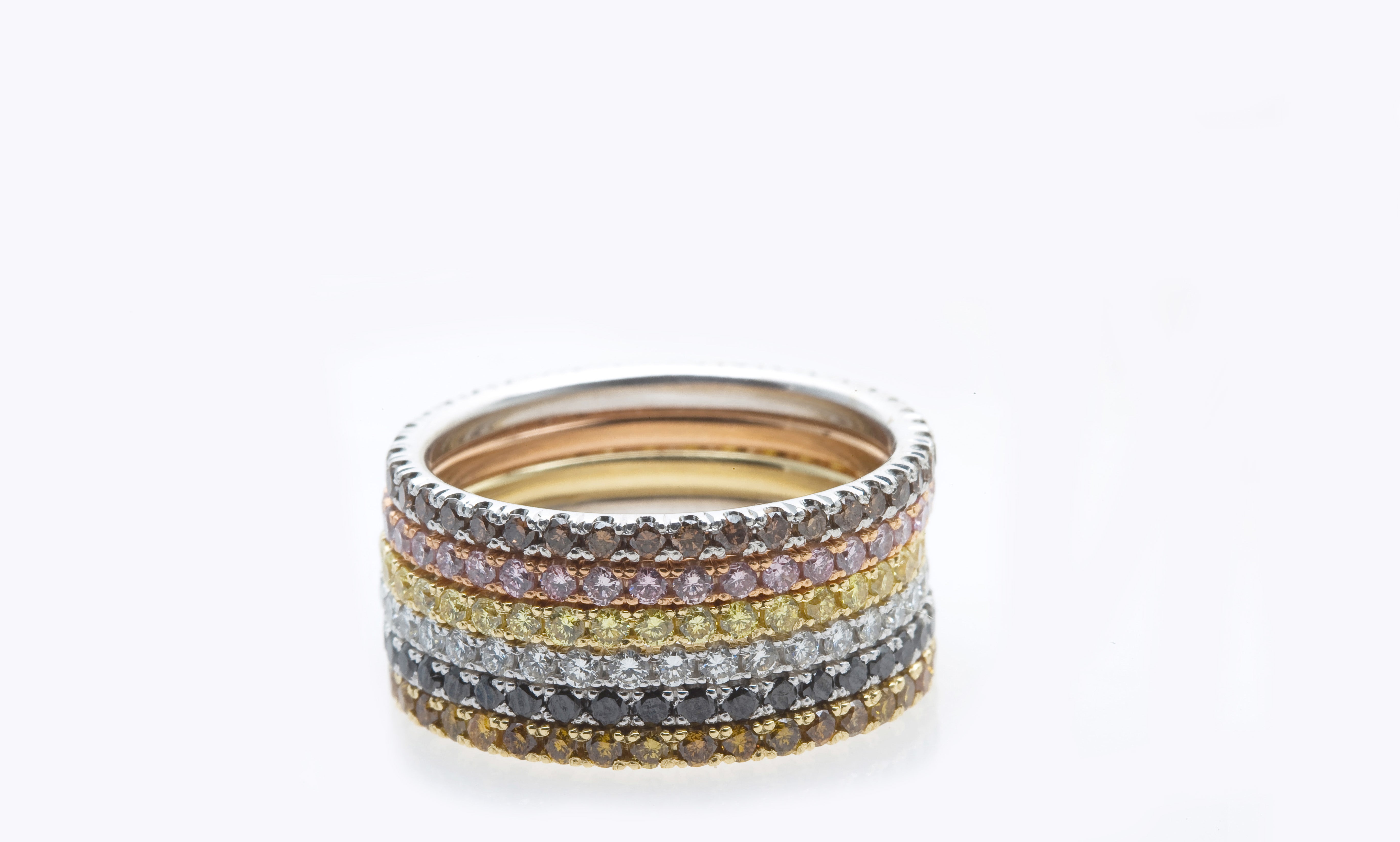 Creating The Perfect Color Diamond Ring Stack