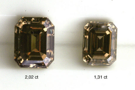 brown emerald cut diamonds