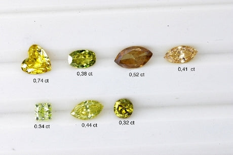 Nice serie of colour diamonds, different shapes and different colours