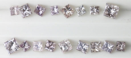 a serie of pink fancy shape diamonds